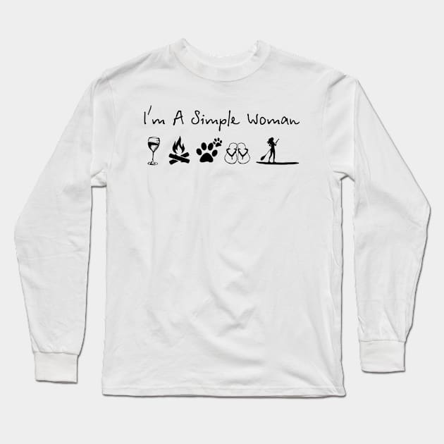 I'm A Simple Woman Wine Long Sleeve T-Shirt by Hound mom